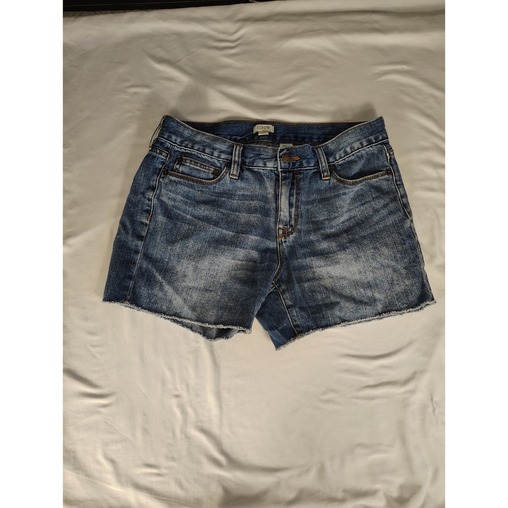 J.Crew Womens Denim‎ Cut Off Shorts Size 27 Medium Wash Blue Cotton H7992 SU18